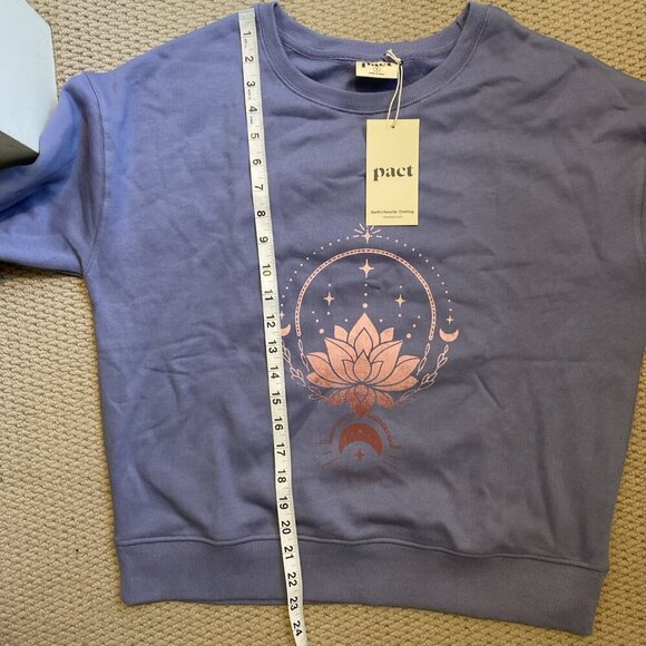 PACT S 100% Organic Cotton Ombre Lotus Fleece Lined Slouchy Sweatshirt. 🪷small - Picture 6 of 7